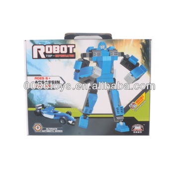 blue&black educational building blocks robot